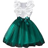 GORGLITTER Girl's Flower Dress Wedding Party Birthday Formal First Communion Easter Cute Bow Skater Sleeveless Tank Dress