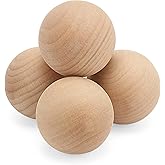 MOUYAT 4 Pieces 3 Inch Large Wooden Round Balls, 7.5cm Unfinished Hardwood Craft Solid Wood Balls Natural Wooden Balls for Crafts, Arts, DIY Projects, Woodworking