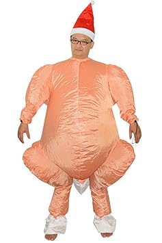 Aufblasbares Kostüm Türkei Huhn Suit Erwachsene Cosplay für Halloween Fasching Einheitsgröße