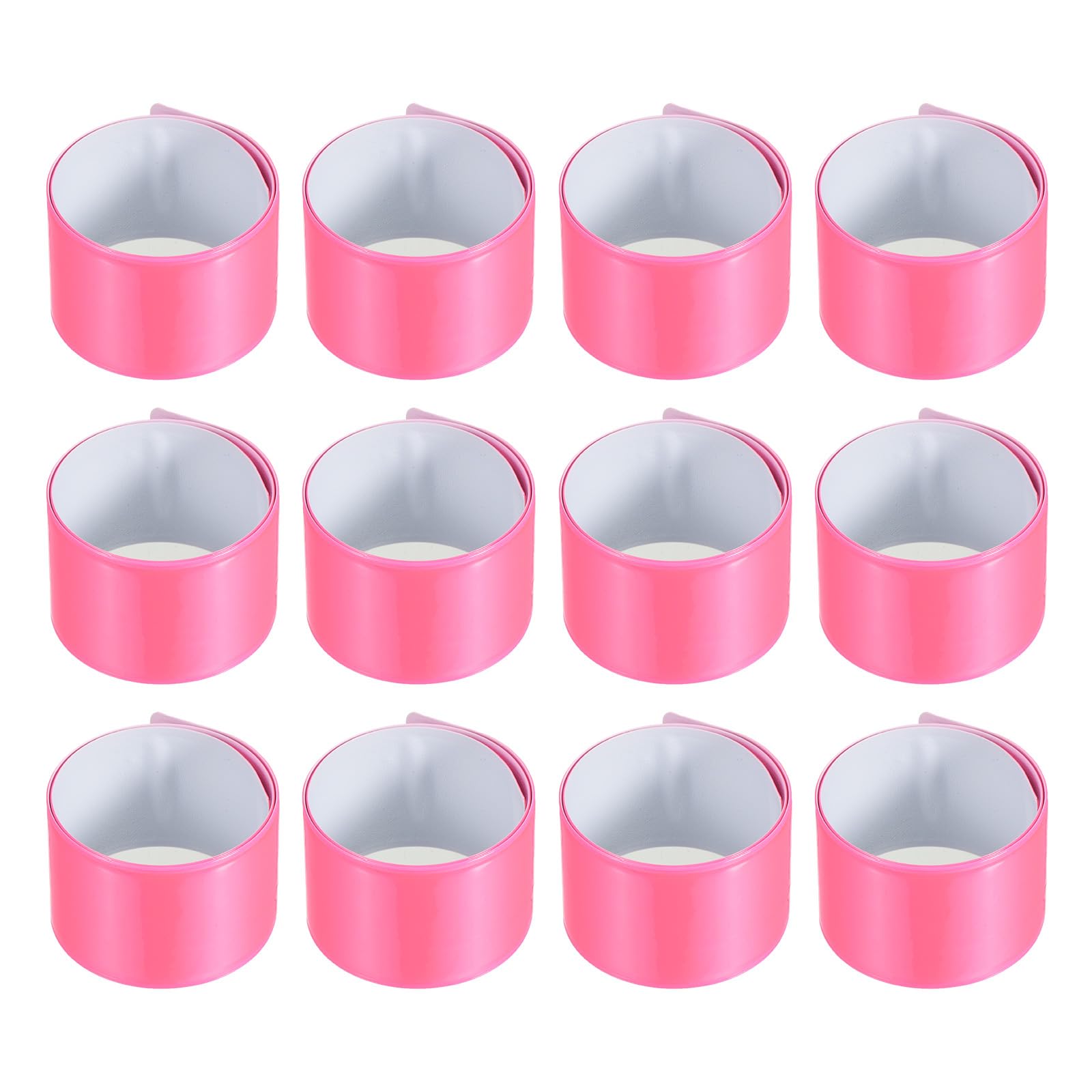 YOKIVE 12 Pcs Reflective Bands, Waterproof Arm Wrist Ankle Band Reflector Strips, Great for Outdoor, Night Sports (Pink, 30 x 3cm)