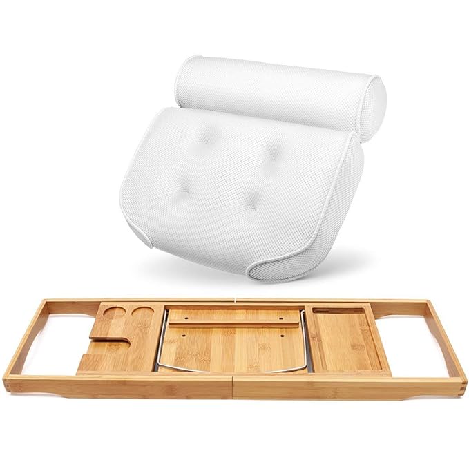 bathtub pillow and tray