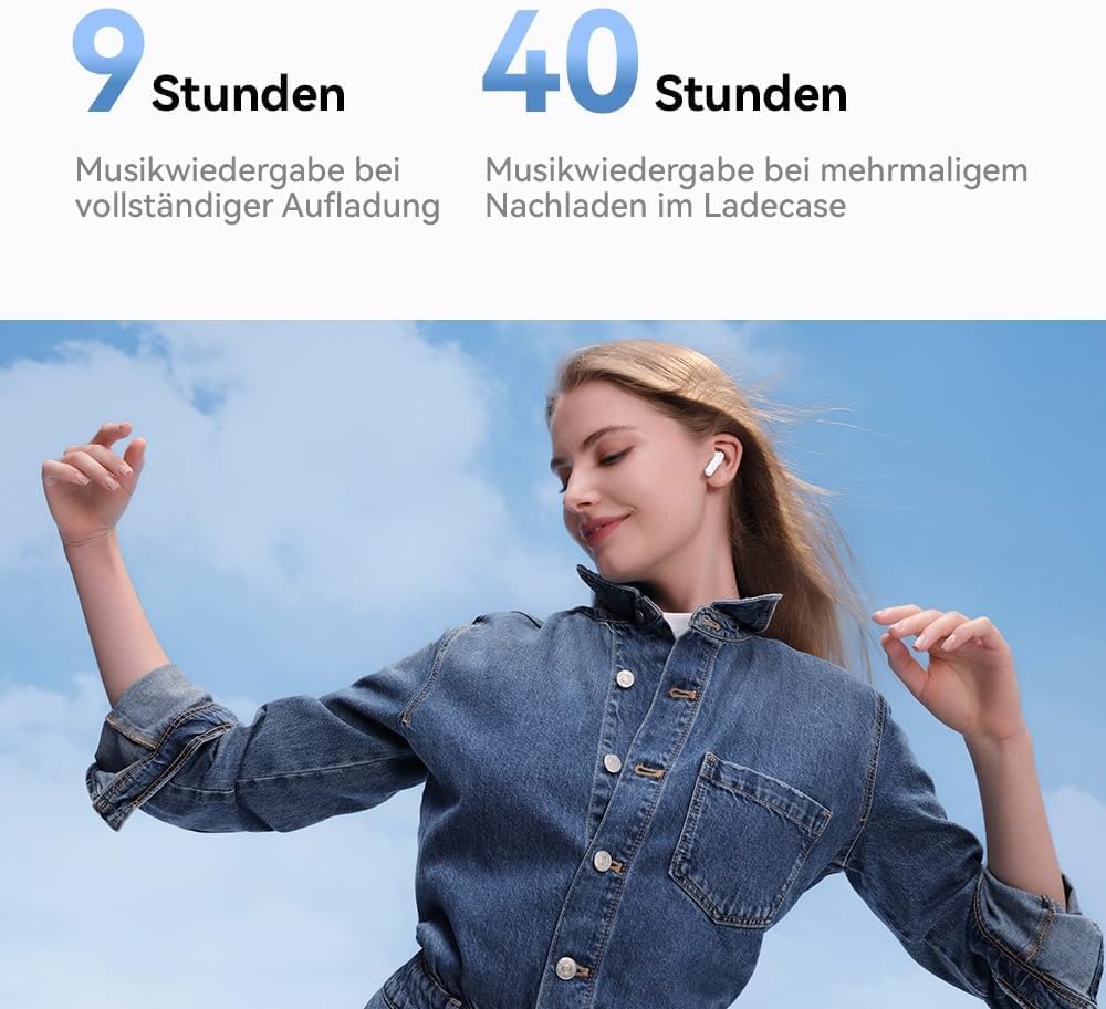 HUAWEI FreeBuds SE 2 Kabellos Kopfhörer, Bis zu 40 Stunden Akkulaufzeit, Leicht und komfortabel, Ausgewogener Klang, Wasserdichtigkeit, keramisch weiß 3