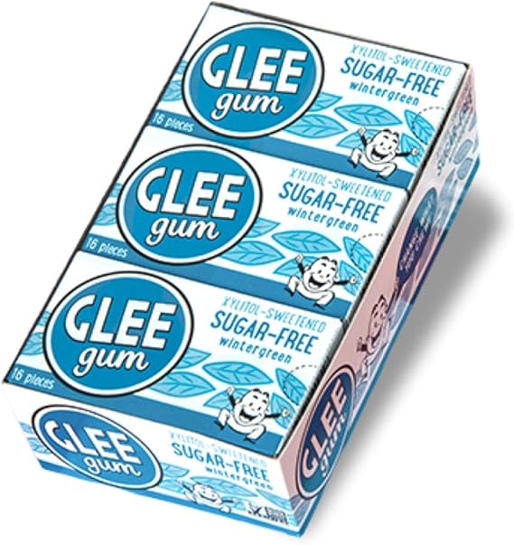 Glee Gum XylitolSweetened SugarFree Wintergreen Natural Chewing Gum
