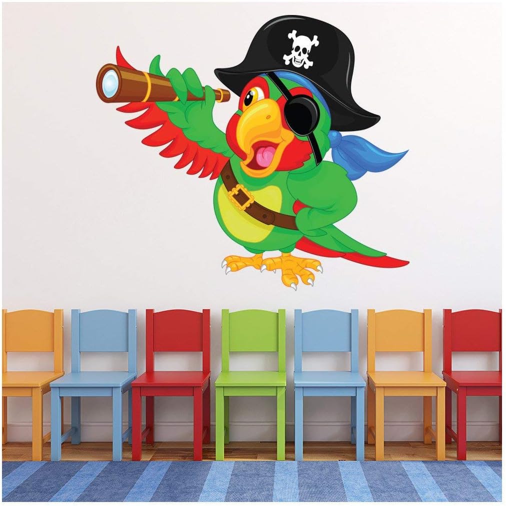 azutura Pirate Wall Decal Parrot Wall Sticker Kids Bedroom Home Decor available in 8 Sizes XX-Large Digital
