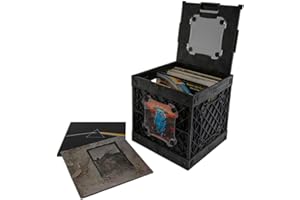 UbeCube CrateVinyl - Vinyl Record Storage Crate Modular Storage Cube for LP Albums with Divider and 2 Clear Panels (Black crate - Clear panels)