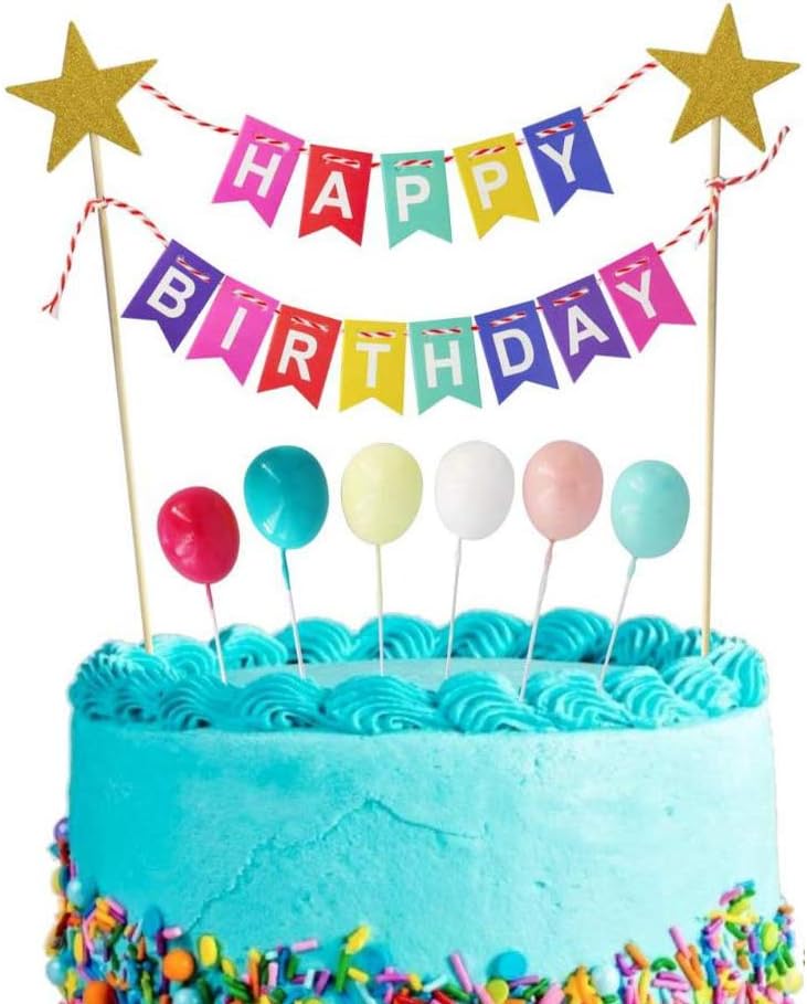 16 Piezas Pastel De Arco Iris Decoracion Tarta Cumpleanos Decoracion De Pastel Con Happy Birthday Banderines Arcoiris Globos Y Cloud Para Cumpleanos Decoracion De La Torta Del Banquete Boda Costura Y Manualidades Materiales Delifoods Delivery Ch