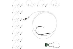 UNCLE MO'S SALTWATER TACKLE 1,5 & 10-Pack Slider Rig 6/0 Circle Hook for Striped Bass - Uncle Mo's Tackle Saltwater Fishing Gear - Robust Slider, 4ft 60lb Monofilament Leader for Surf, Beach & Boat Fishing