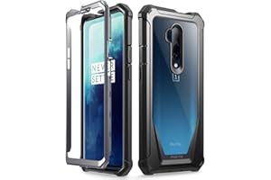Poetic OnePlus 7 Pro Rugged Clear Case, Full-Body Hybrid Shockproof Bumper Cover, Built-in-Screen Protector, Guardian Series, Case for OnePlus 7 Pro (2019 Release), Black/Clear