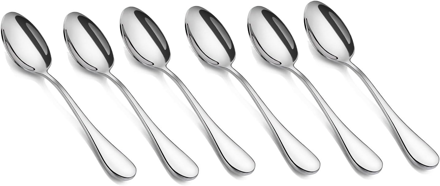 HornTide 6Piece Tea Spoon Set Dessert Coffee Spoon Flatware Stainless