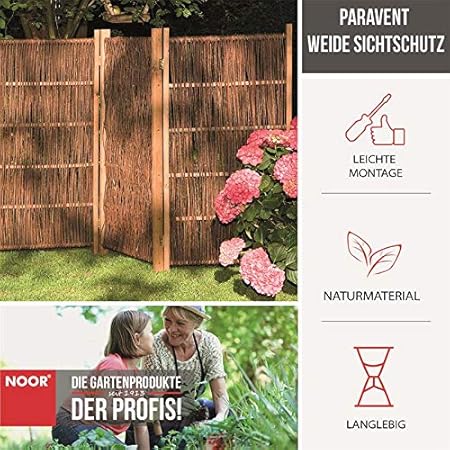 Noor Weiden Paravent 180 X 180 Cm 3teilig Amazon De Garten