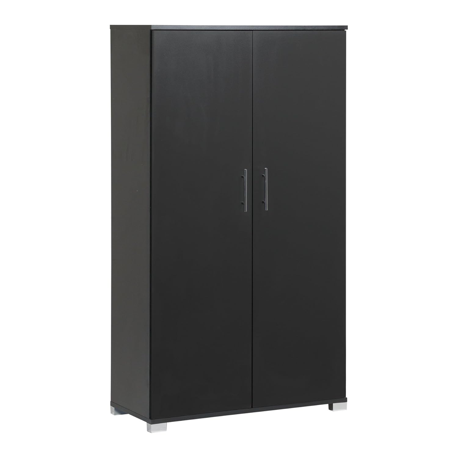 Black Office Storage Cupboard 2 Door LockingBookcase 140cm Tall Amazon.co.uk Office Products