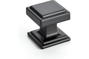 Ravinte 30 Pack Matte Black Square Kitchen Cabinet Knobs,Zinc Solid Drawer Pulls,Farmouse Cabinet Handles for Cupboard, Dresser, Closet and Bathroom, Modern Cabinet Hardware for Cabinets