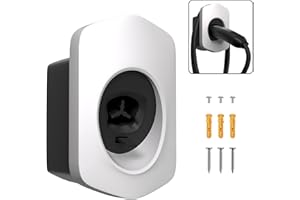 MCEVKELN Tesla Charger Holder, Car Tesla Charging Cable Organizer | Nozzle-Holster Dock| Wall Mount| Screws| NACS| White| Electric Vehicle Holder & Wallbox Accessories for Tesla Owners
