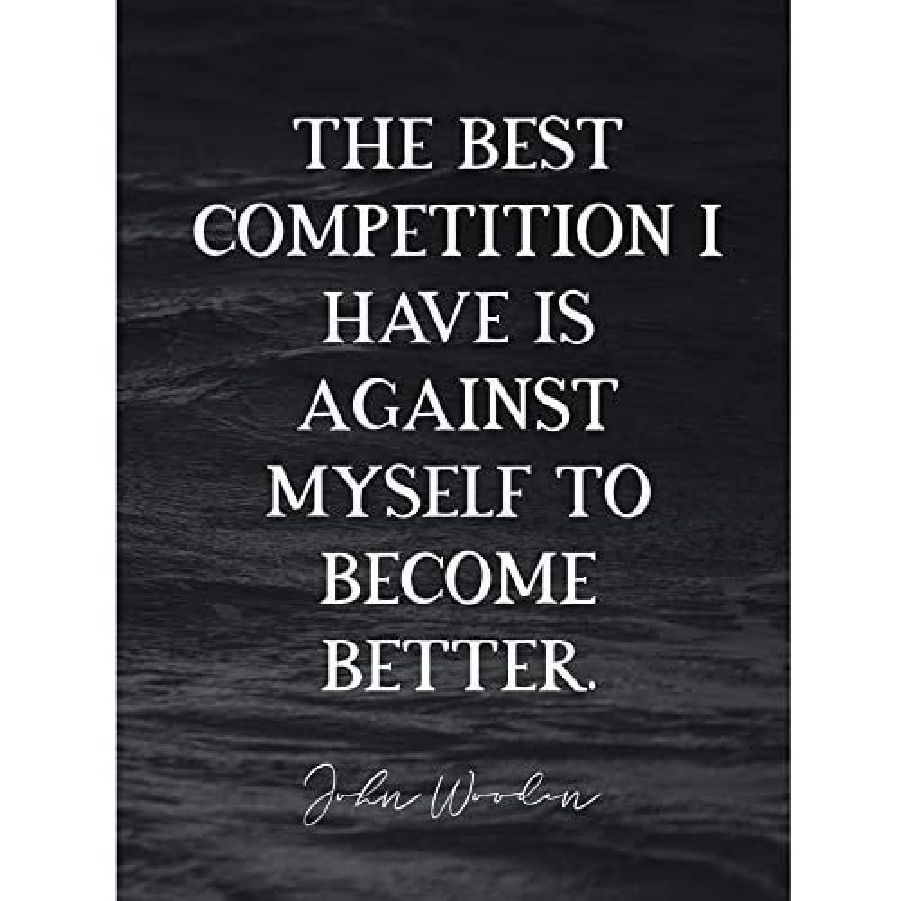 Artery8 Slate Quote John Wooden Competition Better Basketball Coach Art Print Canvas Premium Wall Decor Poster Mural