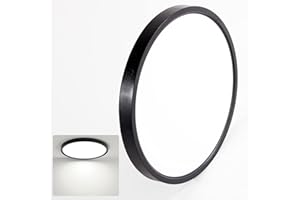 TALOYA 15.8 Inch Flush Mount Ceiling Light Fixture 36W Black Flat Light Fixture Low Profile Round Surface for Low Ceiling Kitchen,Bedroom,Day Light,Non-DIMMABLE Visit The Store