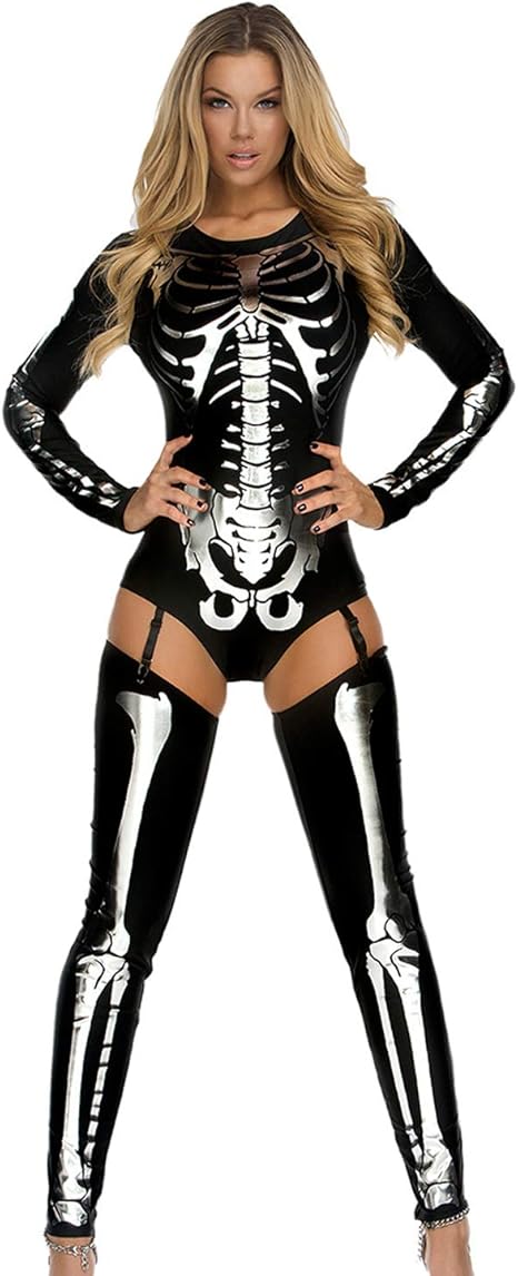 Amazon ハロウィンのコスプレ衣装 ハロウィン セクシー ストッキング フリーサイズ 仮装道具 怖い爪 骸骨デザインのコスプレ小物 ホラーの道具 白色 コスプレ 仮装 通販