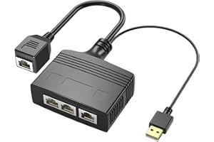 RIIEYOCA 1 to 3 Port RJ45 Ethernet Splitter Adapter,8 Core 100Mbps High Speed LAN Network Splitter for Cat5, Cat5e, Cat6, Cat