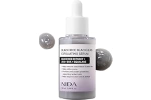 NIDA Black Rice Blackhead Exfoliating Serum | 1.69 fl.oz., 50ml | Daily Soft Exfoliating Face Scrub Dead Skin Cells Remover for All Skin Types korean skin care