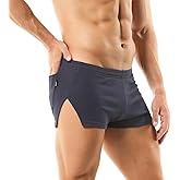 WINTOFW Men's Boxer Shorts Cotton Lounge Shorts Split Side Sleep Bottoms Casual Activewear Solid Workout Shorts