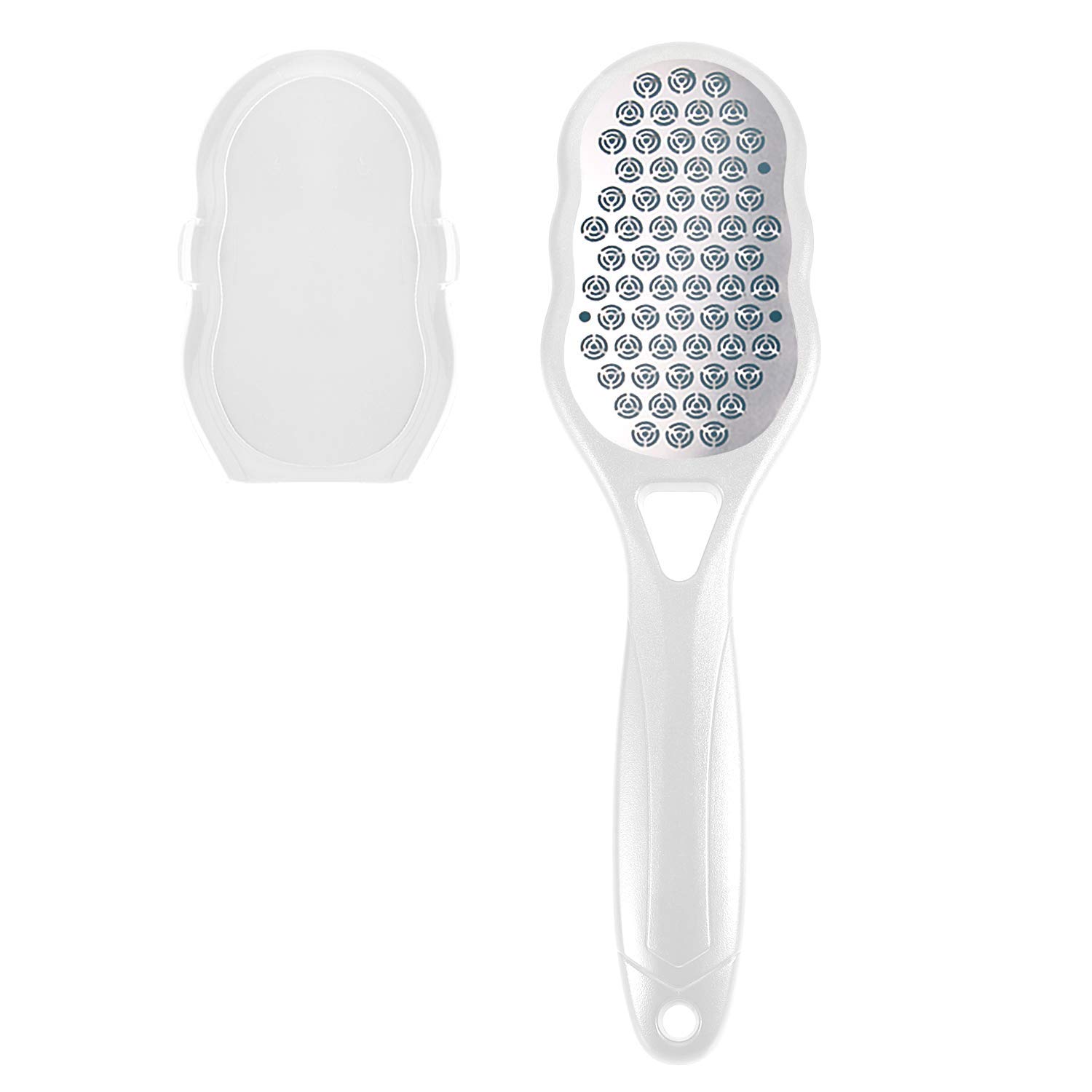 Foot Rasp Hard Skin Remover, Dead Skin Remover for Feet with Dander Container, Premium Stainless Steel Feet Care Callus Shaver for Dry Wet Foot Heel Callus, Dead, Cracked Skin