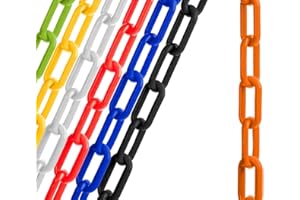 US Weight (Made in USA) 2" x 10' Orange Plastic Safety Chain ft. SunShield UV Resistant Technology