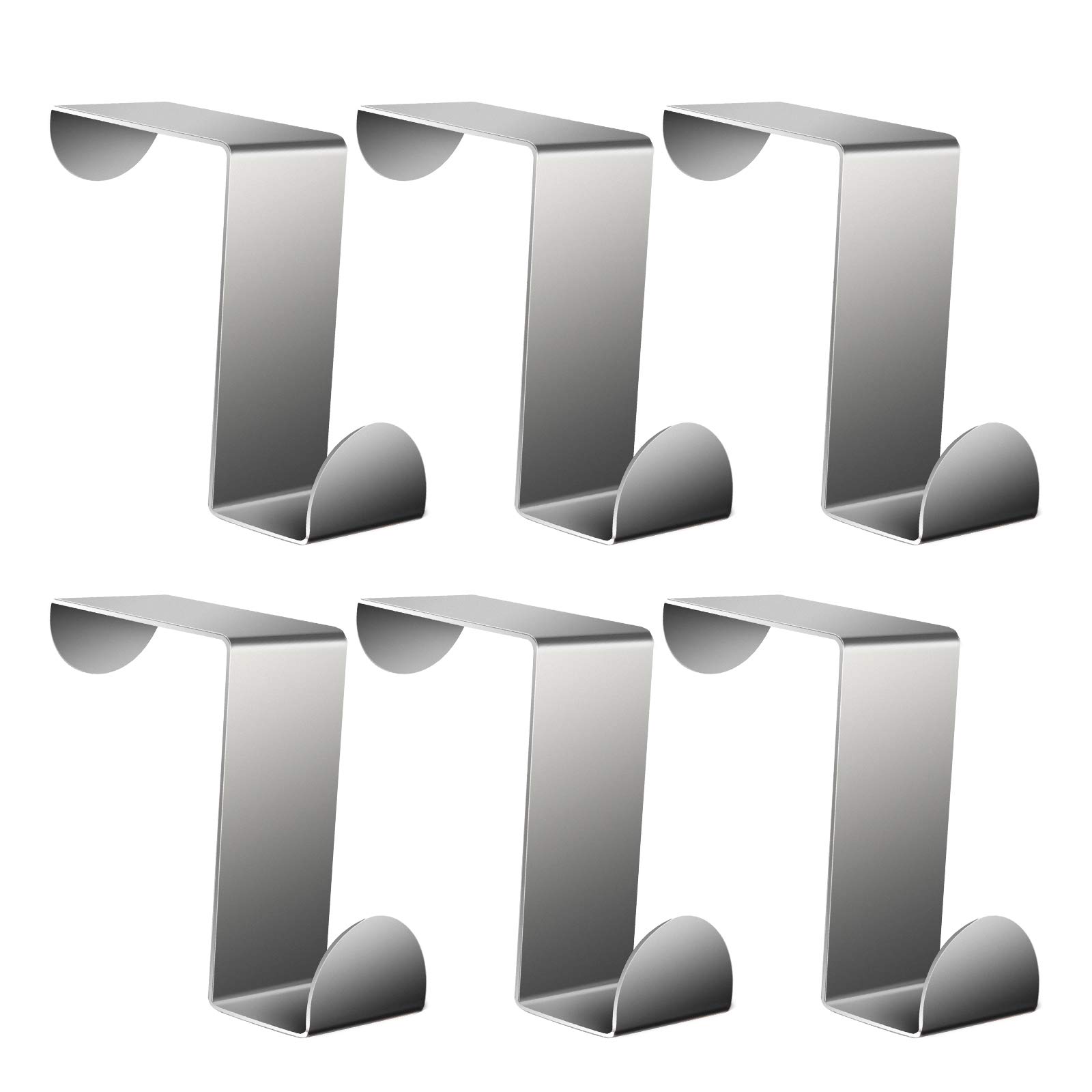 AIEX 6Pcs Over The Door Hooks Over Cabinet Door Hooks Heavy Duty Z-Shaped Hanging Hooks for Kitchen Bathroom Bedroom Office