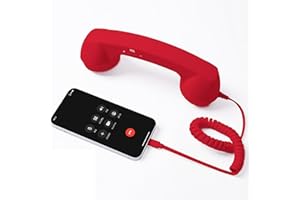 Retro Phone Handset for iPhone & Android, Cell Phone Receiver with Microphone & Speaker, Vintage Old School Telephone Handset