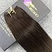 Moresoo Flip on Hair Extensions Halo Human Hair 18 Inch Darkest Brown 80 Grams Wire Hair Extensions Human Hair #2 Hair Extensions Remy Human Hair