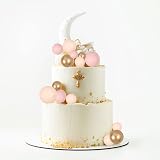 Gyufise 30Pcs Ball Cake Toppers Colorful Pearl Round Picks Apricot Gold Brown view 7
