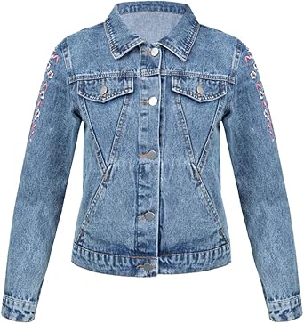 embroidered denim jacket amazon