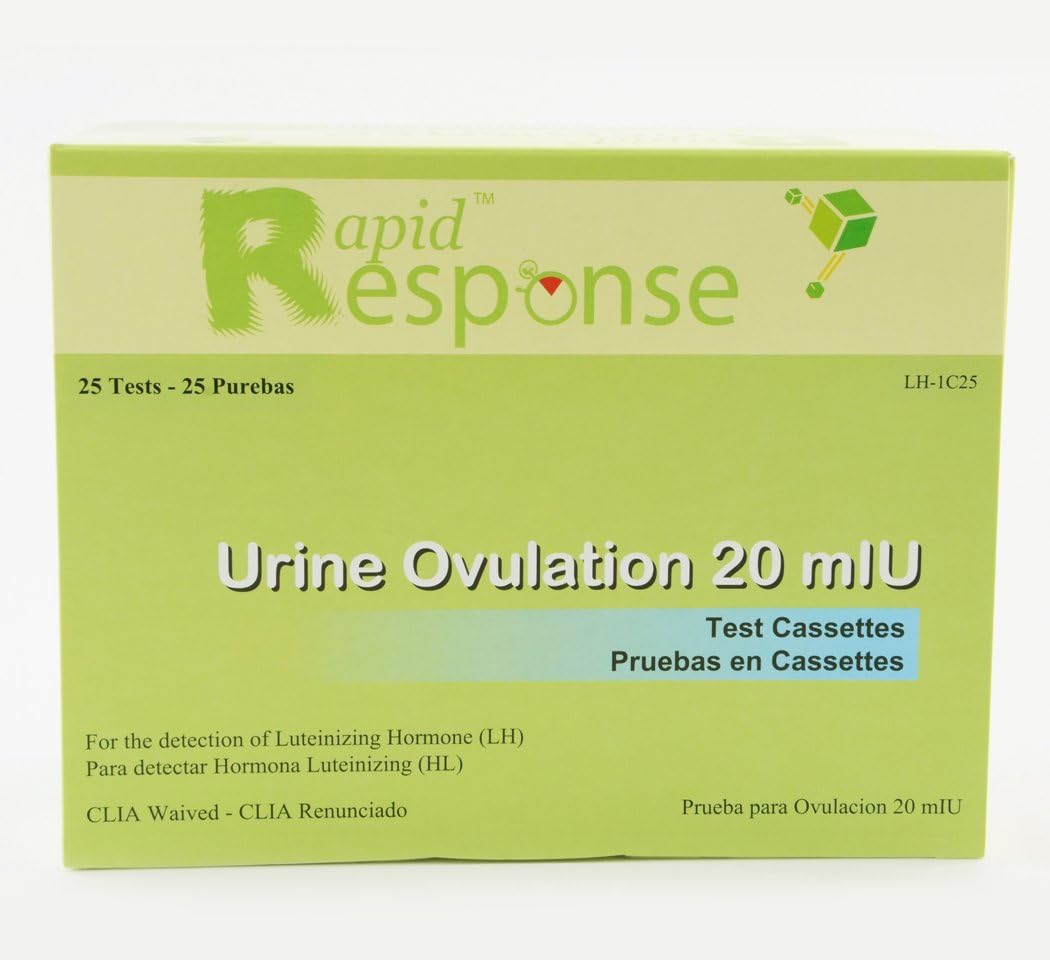 Rapid Response LH-1C25 Urine Ovulation 20 MLU LH Test Cassette (Pack of 25)