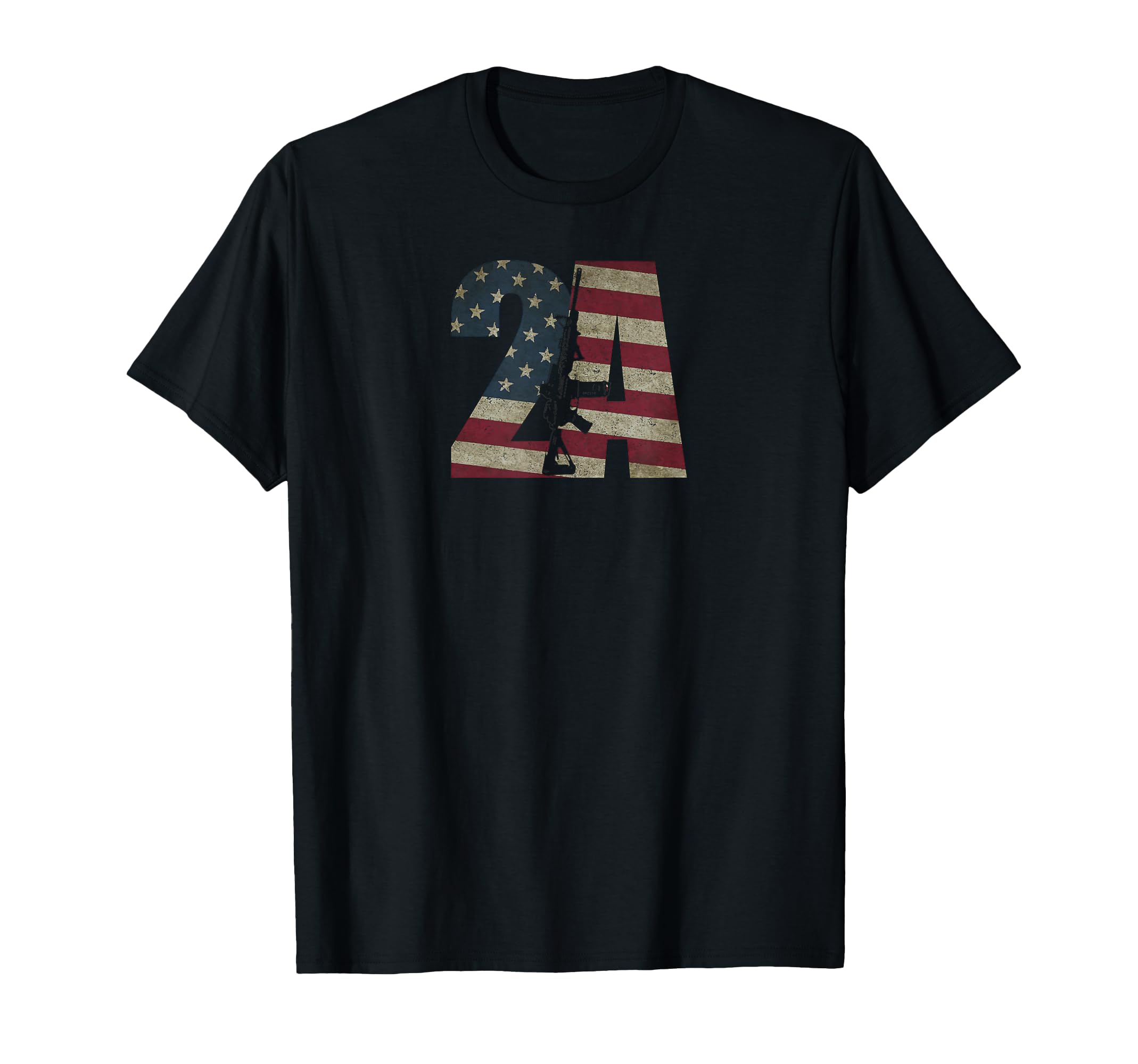 Photo 1 of 2nd Amendment Patriotic Gun Owner American Flag Rifle T-Shirt