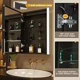 KWW LED Lighted Bathroom Medicine Cabinet Mirror Defogger Dimmer 3 Color Lights view 3