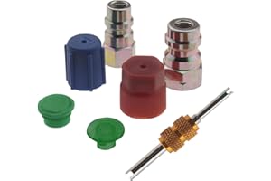 Unifizz High Low Side Retrofit Conversion Adapter for Car A/C Refrigerant Accessories R-12 to R-134a 1/4 SEA Valves Caps Fitt