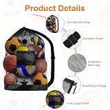AMFUN Extra Large Mesh Bag with Adjustable Shoulder Strap for Sports Ball view 3