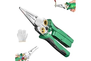 Electrician Tool, Wire Stripper, 8 in One Wire Stripper Twister for Cutting and Pulling Wires Cable Scissors,Voltage Tester,H