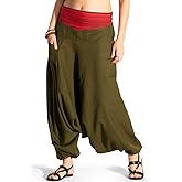 The Veshti Company Comfy Women's Yoga Harem Pants Elastic Waist Wide Leg Pants Loose Baggy Boho Clothes for Women