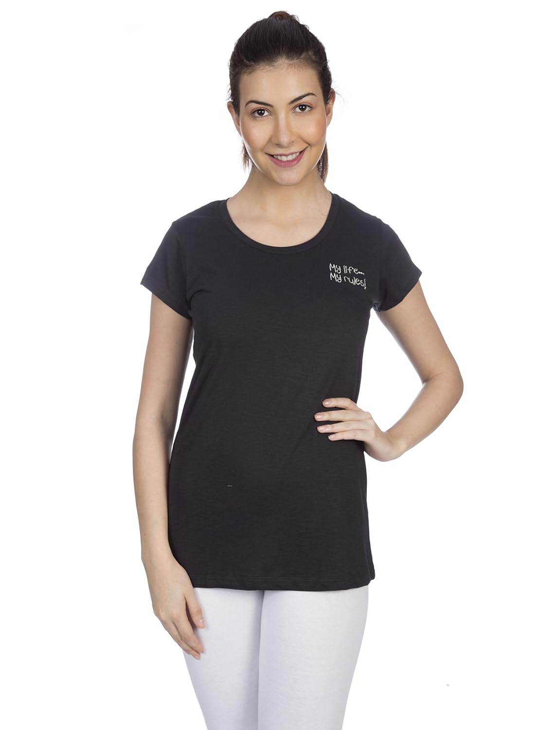 goldstroms women's yoga/sports solid slub cotton tshirt