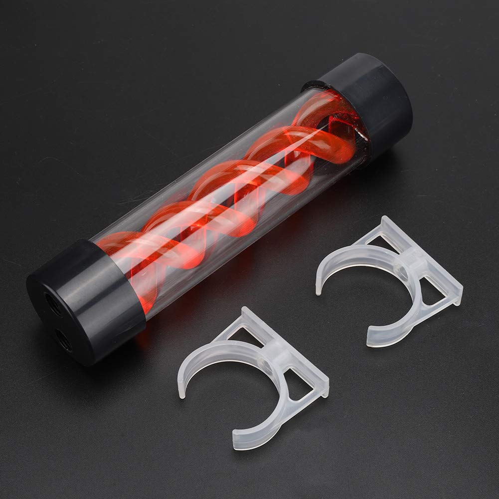 SUNGOOYUE Computer Water Cooling System Reservoir Accessories, 200MM Cylindrical Water Cooling Tank with G1/4 Thread for PC Desktop Computer (Red)