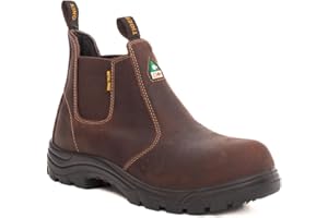Tiger King Jasper Men’s Premium CSA Approved Chelsea Safety Boots: Composite Toe, Slip, Heat and Puncture Resistant with Elec
