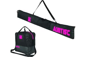 AUMTISC Ski and Boot Bag Combo for Air Travel Flying, Padded Two-Piece Snow Ski Bags Adjustable Length for Skis Up to 200cm and Boots Up to Size 13