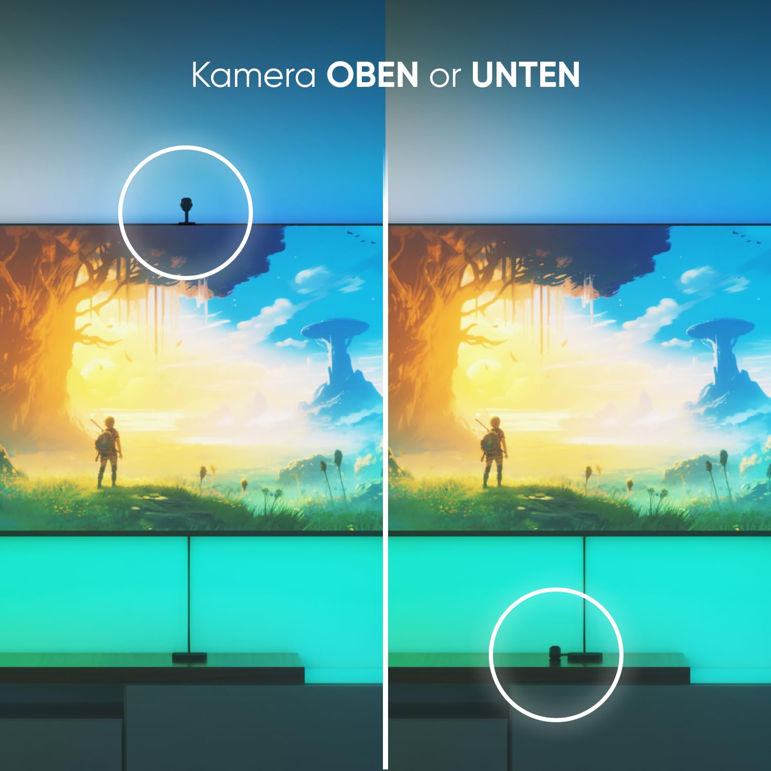 Nanoleaf 4D V2 Screen Mirror Zickzack Lightstrip Kit für TV/Fernseher bis zu 65 Zoll (165 cm) - Smart RGBW LED Streifen Hintergrundbeleuchtung + Kamera, Funktioniert mit Alexa Apple 7