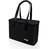 NENYX Resuable 3 Cups Drink Carrier for Delivery with Handle and Adjustable Dividers,Insulated Drink Caddy Cup Holder Bag for Take Out,Beverages Carrier Tote with Handle for Outdoors(Black)