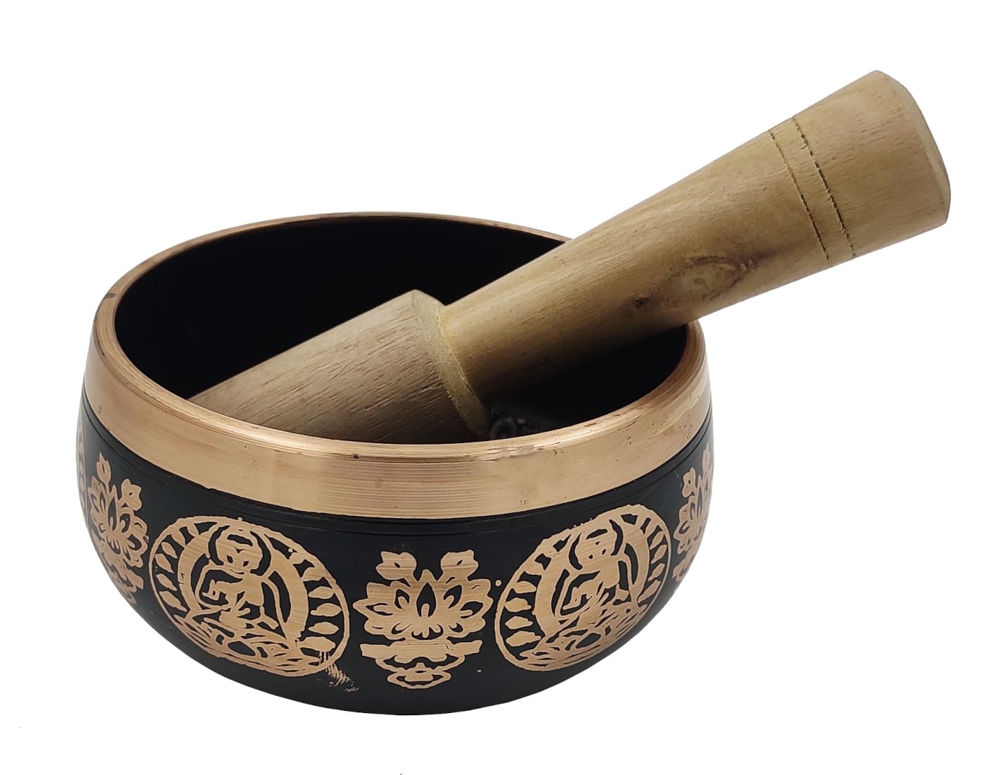 Purpledip Bell Metal Singing Bowl: Handmade Tibetan Buddhist Musical Instrument for Meditation, 4 inches (11079A)