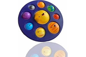Kluyuexin Planet Simple Bubble Dimple Fidget Popper, Planets for Kids Solar System Toys, Simple Bubble Dimple Fidget Toys for Kids Stress Relief Anti-Anxiety ADHD (Blue)