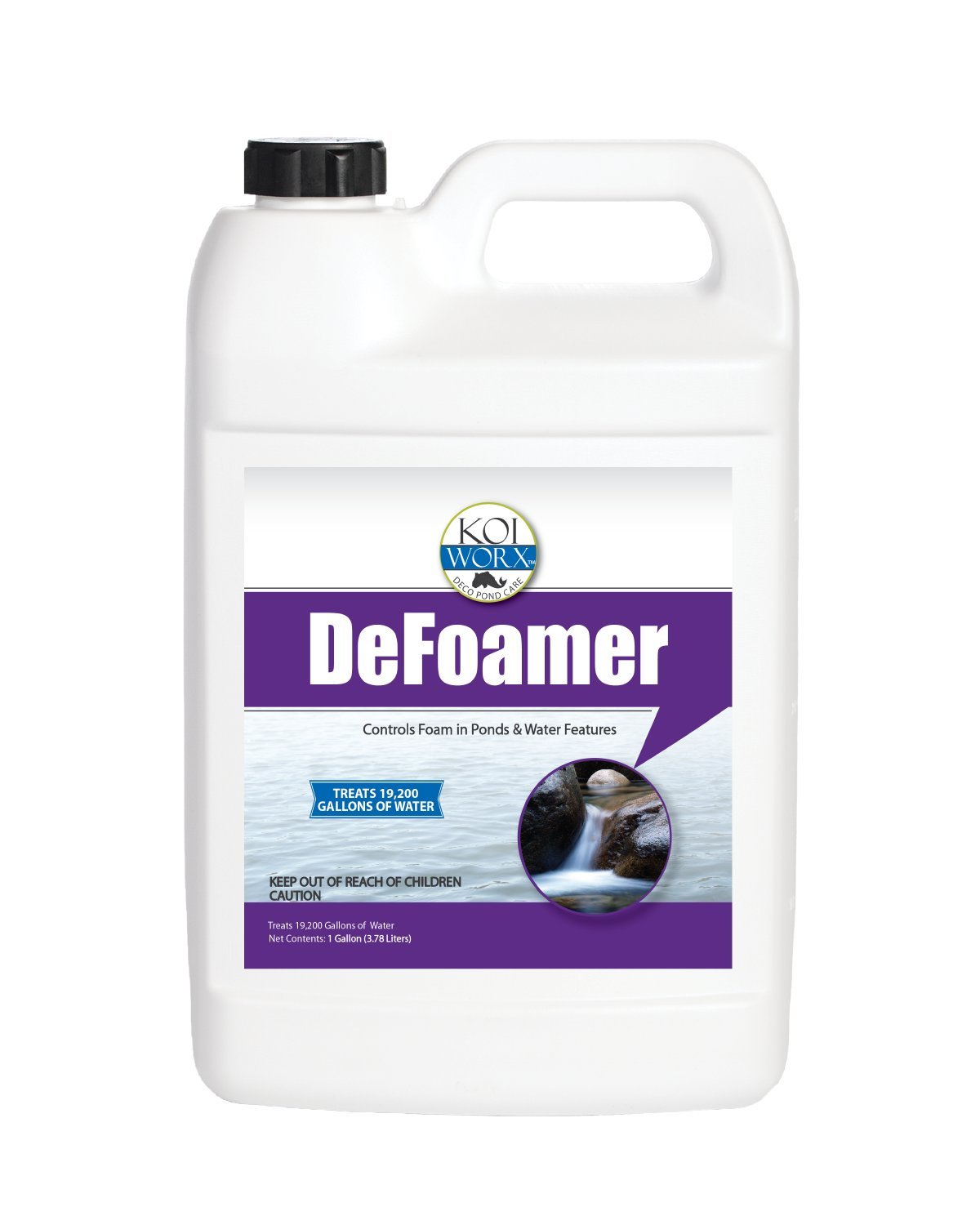 KoiWorx Defoamer - Gallon- Removes Foam From Decorative And Ornamental Ponds, Safe For Koi
