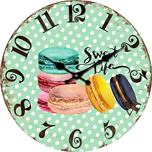 Buggy Round Decorative Wall Clock-Shabby Chic Floral Patchwork Clock - Vintage Wall Clocks for Living Room, Bedroom and Kitchen - Multi-Coloured Cute Retro Style Clock Wall 10inches 23cm