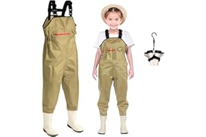Ghosthorn Chest Waders for Kids Youth Fishing Waders Waterproof Hunting Waders with Boots Nylon Waders for Toddler Children