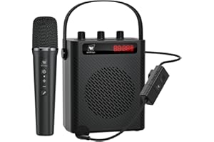 YOCEWECA 40W Bluetooth 5.3 Voice Amplifier with Headset Mirophone & Handheld Mic, Portable Rechargeable PA System for Teachers & Events,Wireless Karaoke Speaker with 4 Sound Effects for Guitar S95