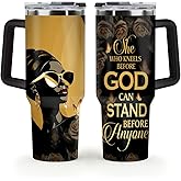 Sistabag - Coffee Tumbler For Black Women - Birthday, Mother's Day, Christmas Gifts For Women, Pride Tumbler For Woman (She Who Kneels Before God, 40 Oz)